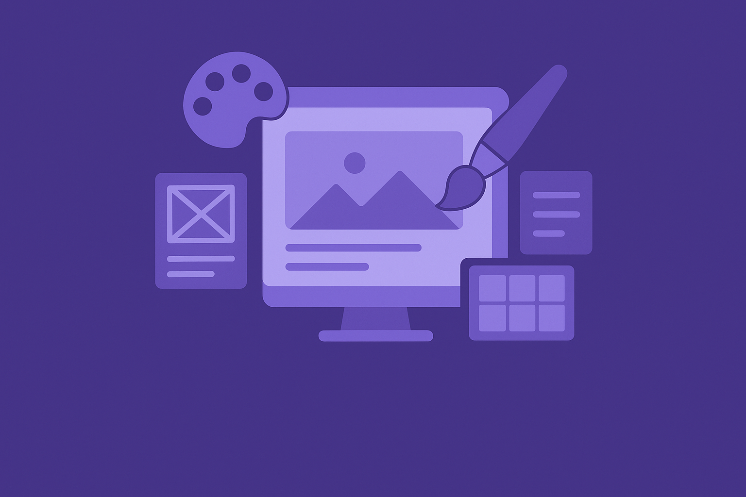 A collage of modern website design wireframes